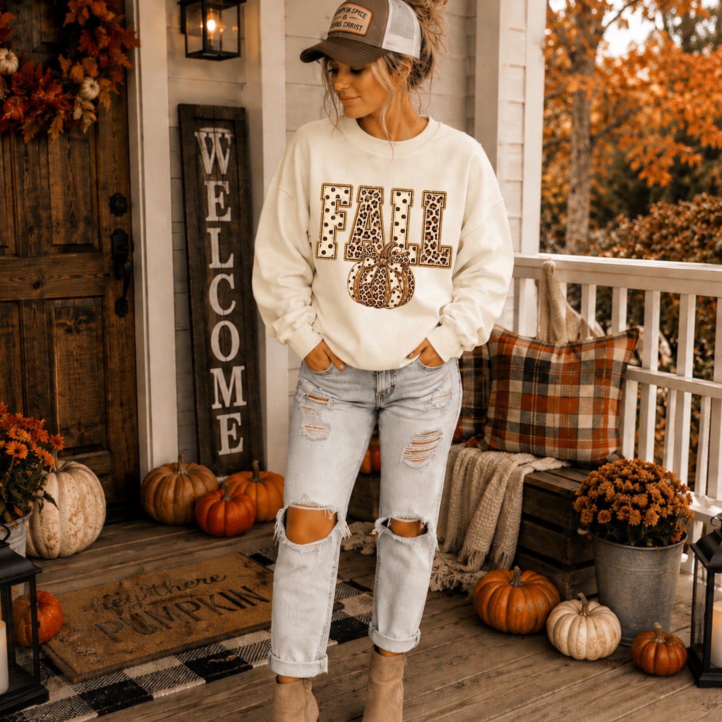 Fall Pumpkin Polka Dots