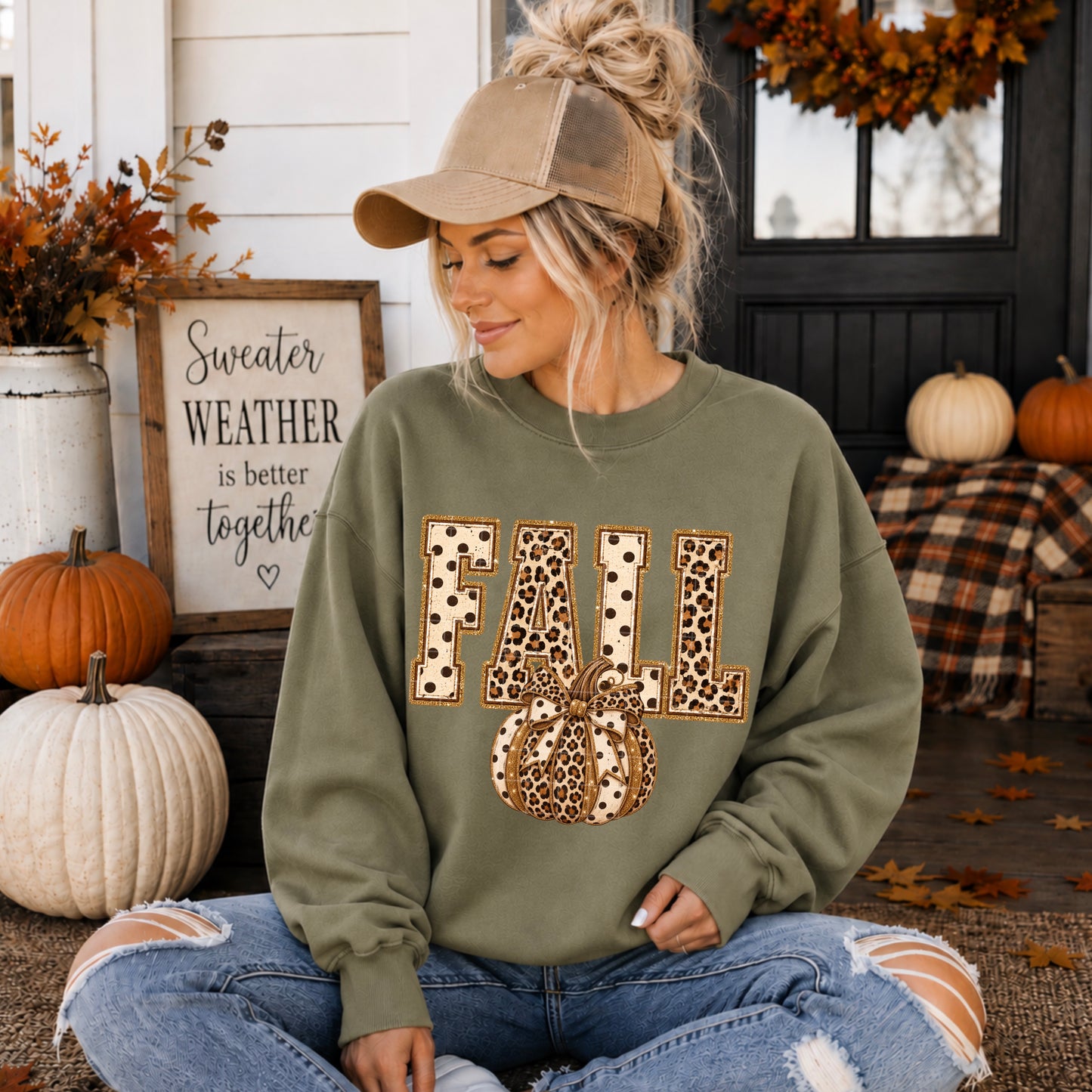 Fall Pumpkin Polka Dots
