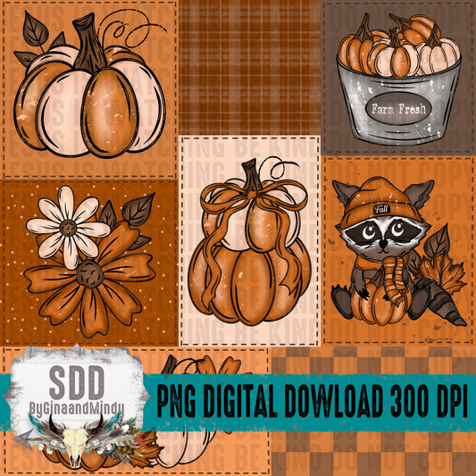Fall Raccoon Seamless Bundle