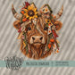 Fall Sunflower Highland Cow