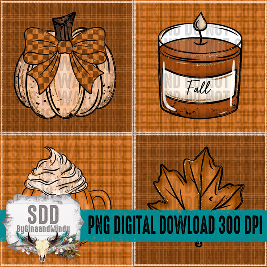 Fall Patchwork Doodle Seamless Bundle