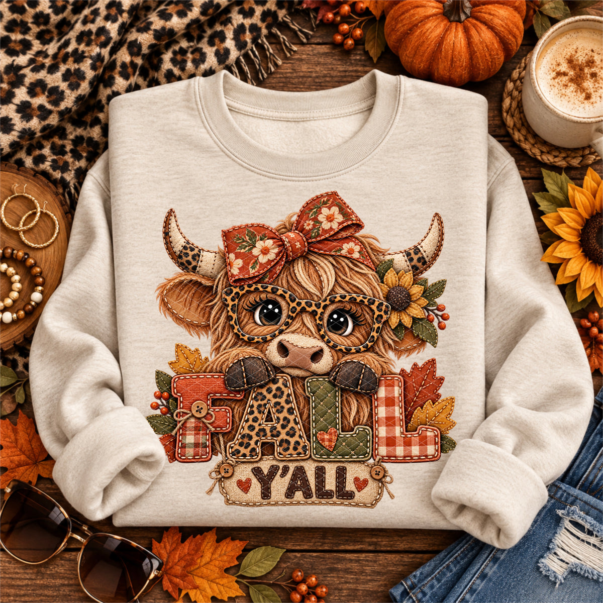 Fall Y'all Highland Cow