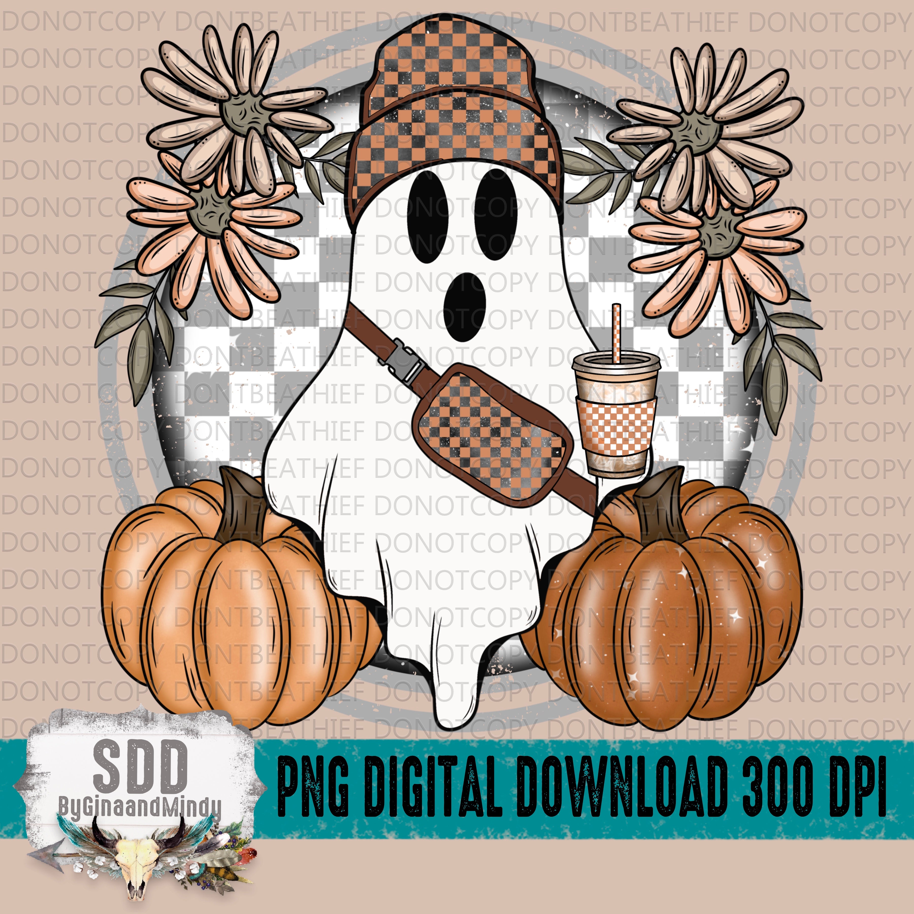 Fall Ghost Checkered – SDDbyGinaandMindy