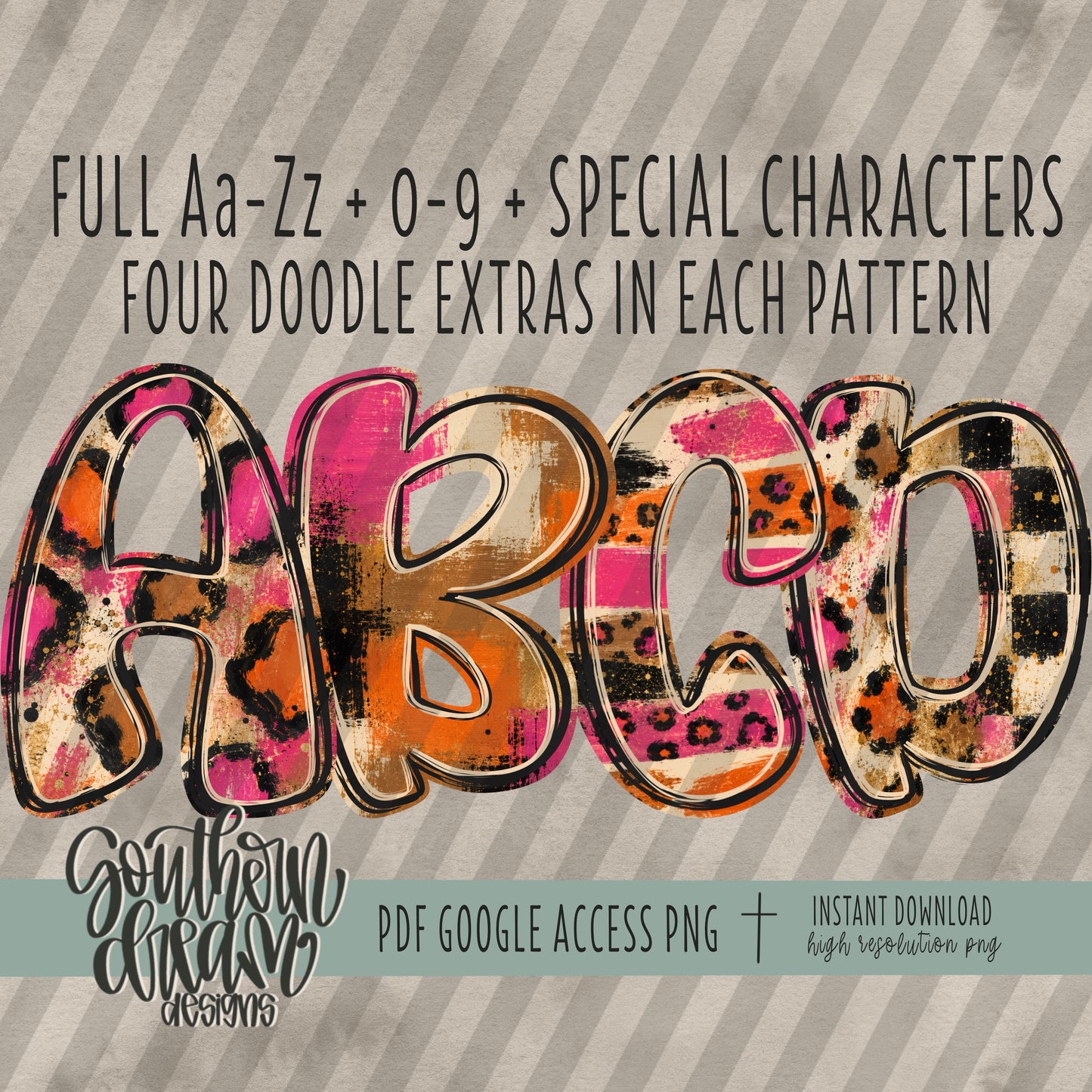 Fall in Love with Fall Leopard Alpha (4 Sets Aa-Zz, 0-9, Special Characters, Special Shapes)