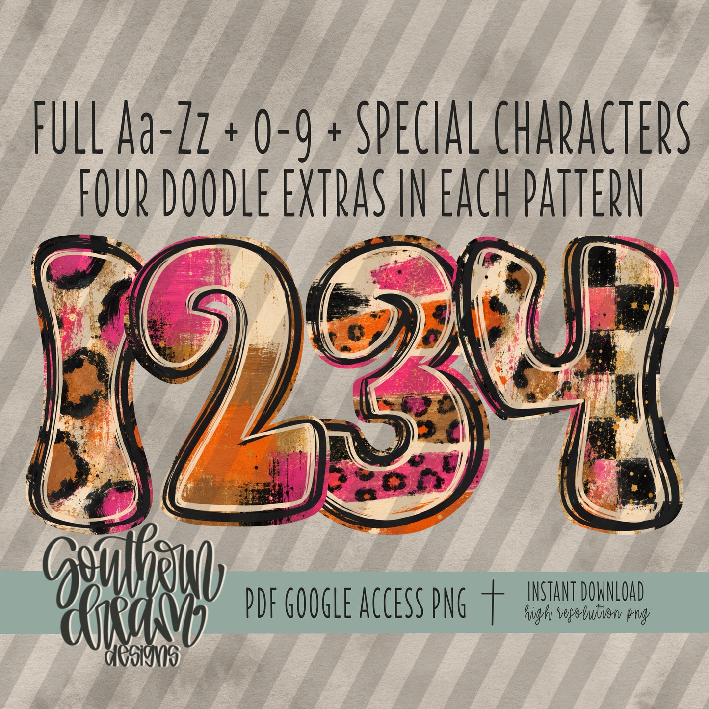 Fall in Love with Fall Leopard Alpha (4 Sets Aa-Zz, 0-9, Special Characters, Special Shapes)