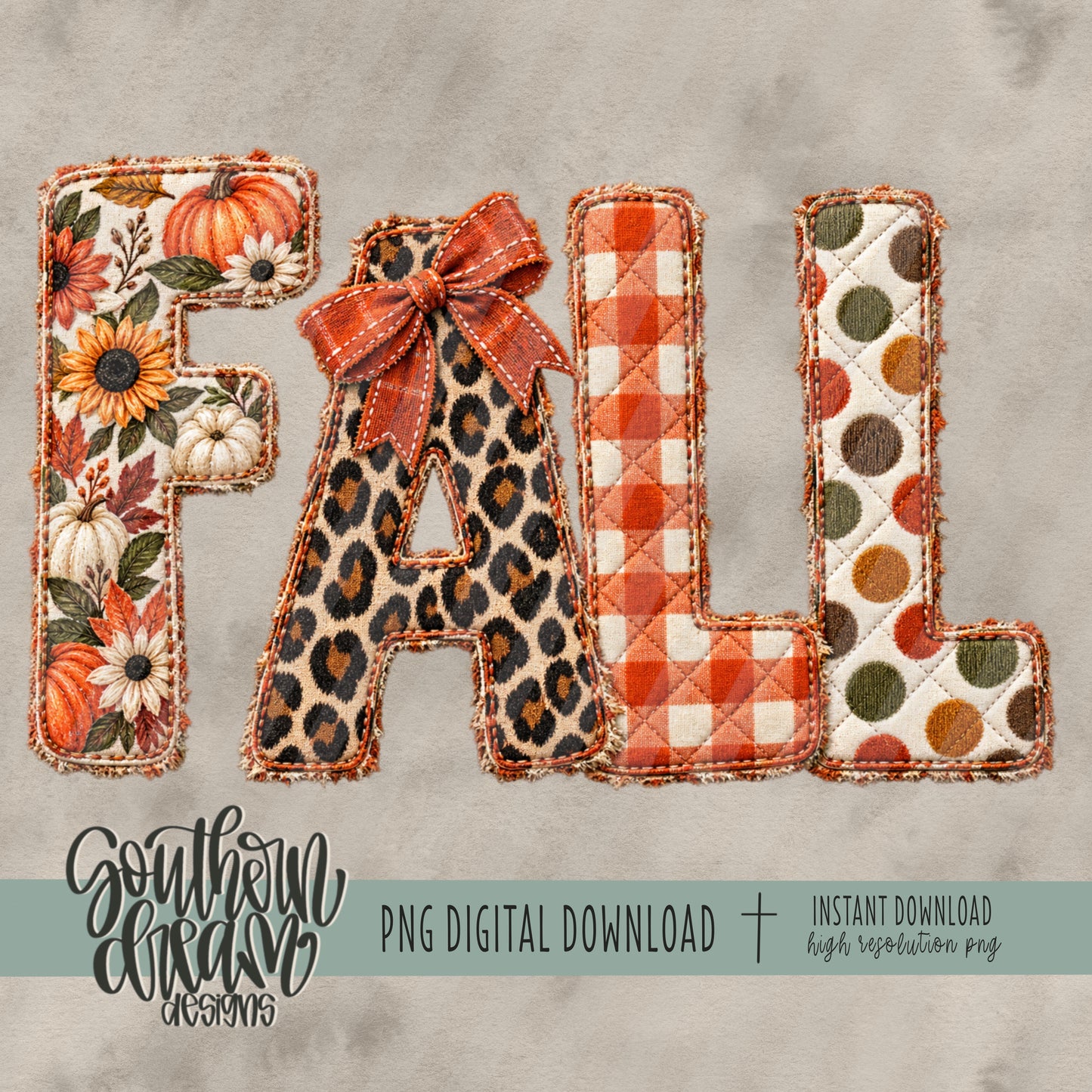 Faux Fall Quilted Embroidery