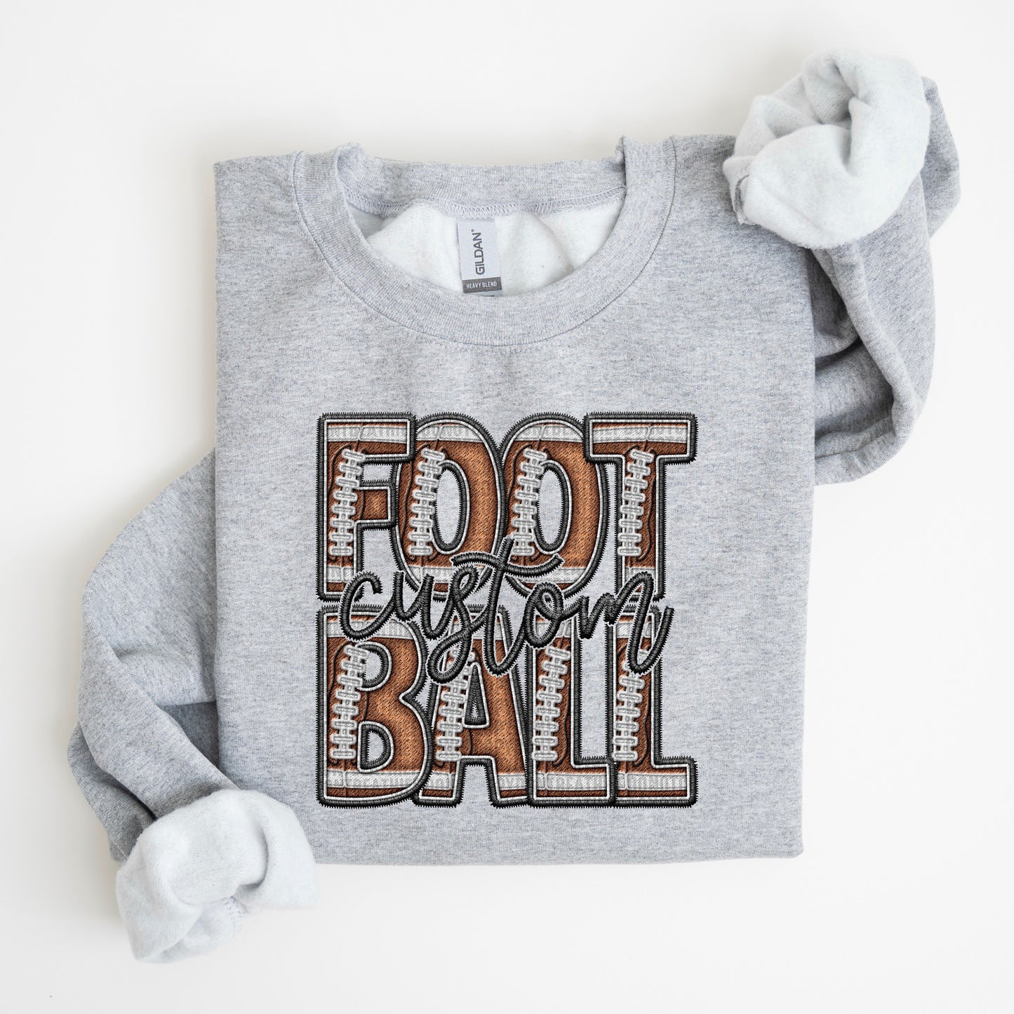 Faux Embroidery Football; Custom