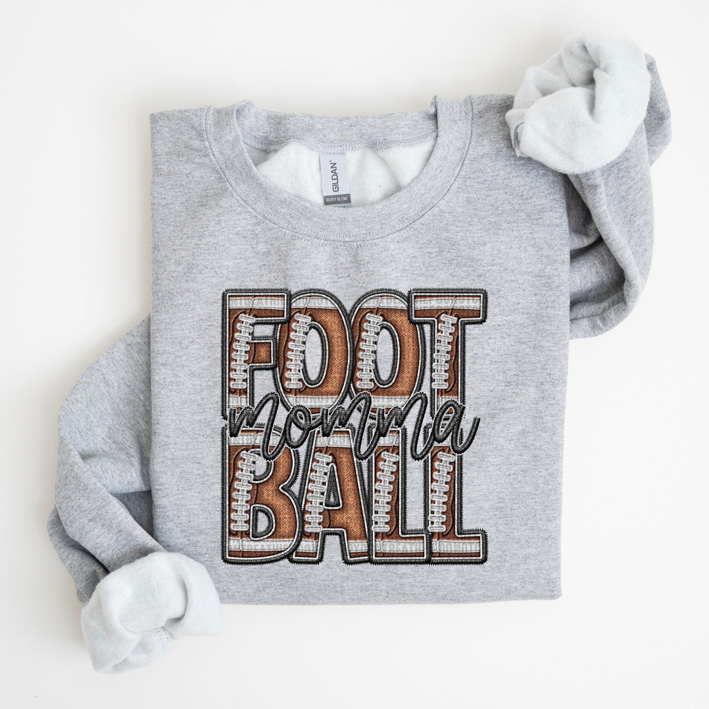 Faux Embroidery Football; Momma