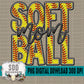 Faux Embroidery Softball; Mom