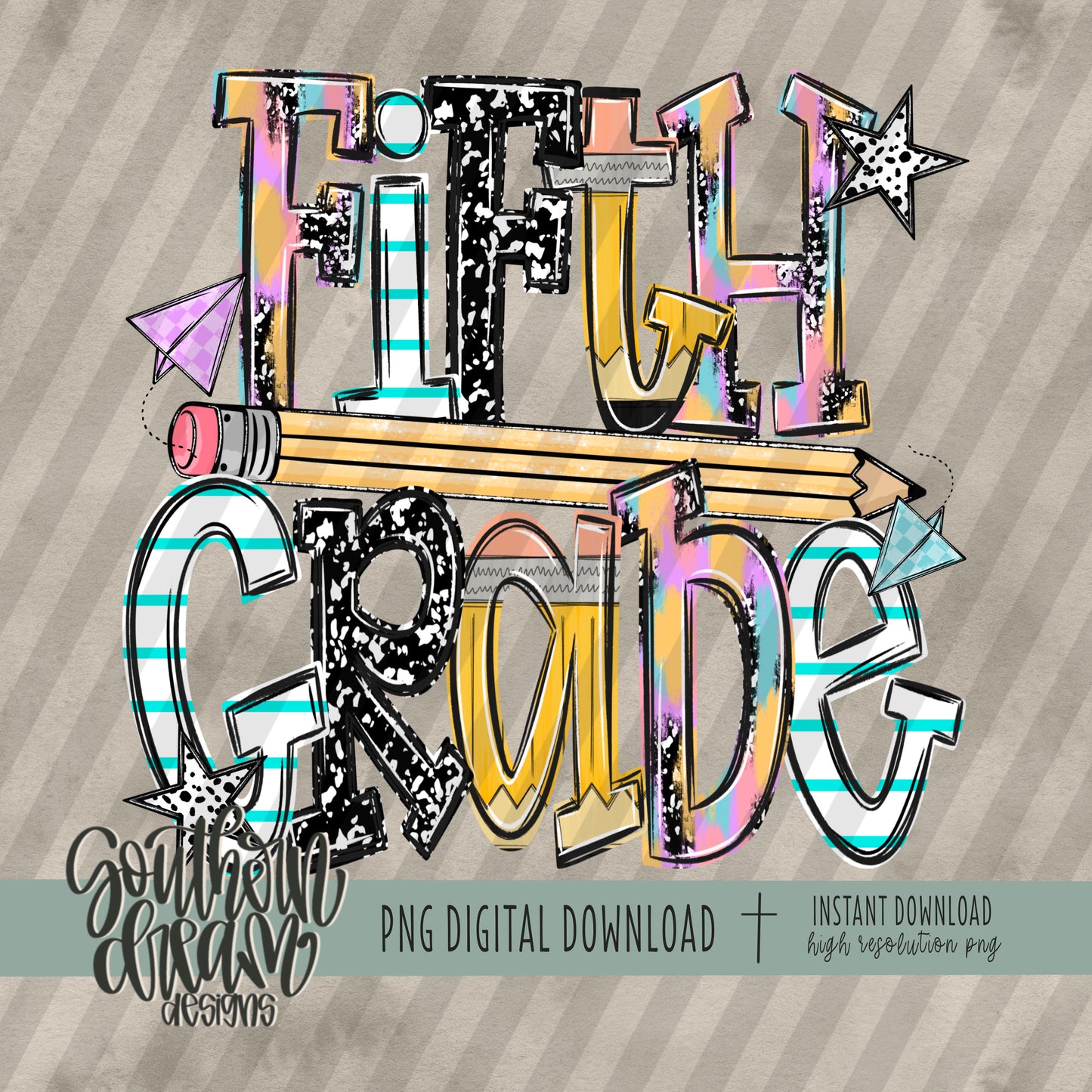 School Doodle Collection; Fifth Grade