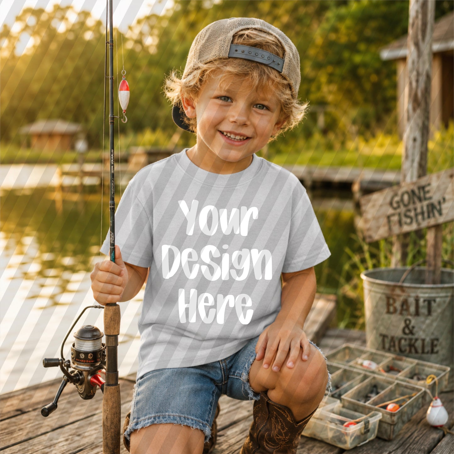 Fishing Boy Grey