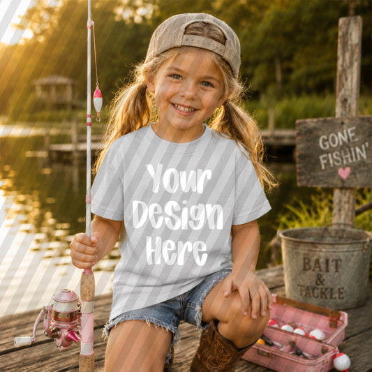 Fishing Girl Grey