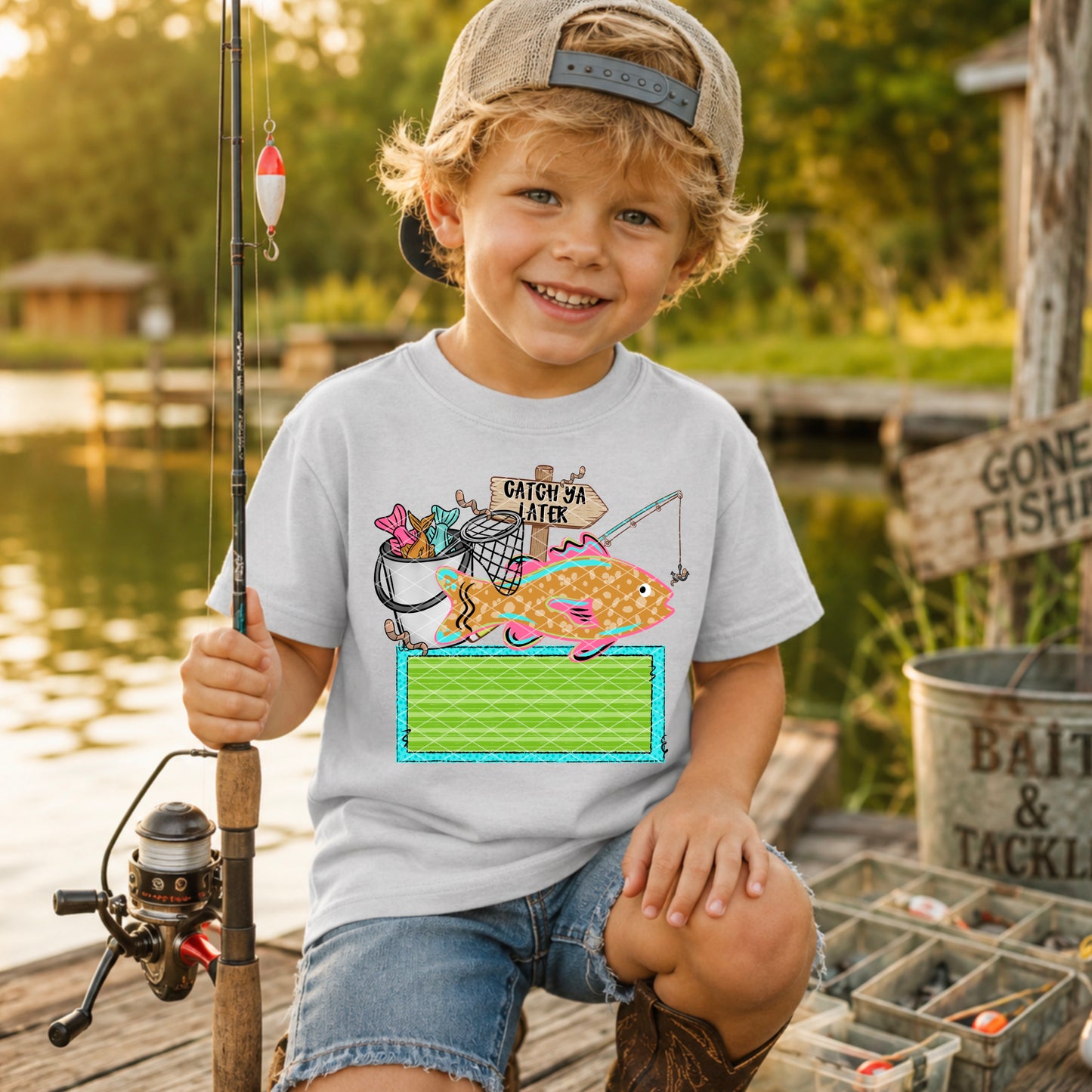 Fishing Boy Name Plate-DIY (Font Used is Watermelon Sugar)