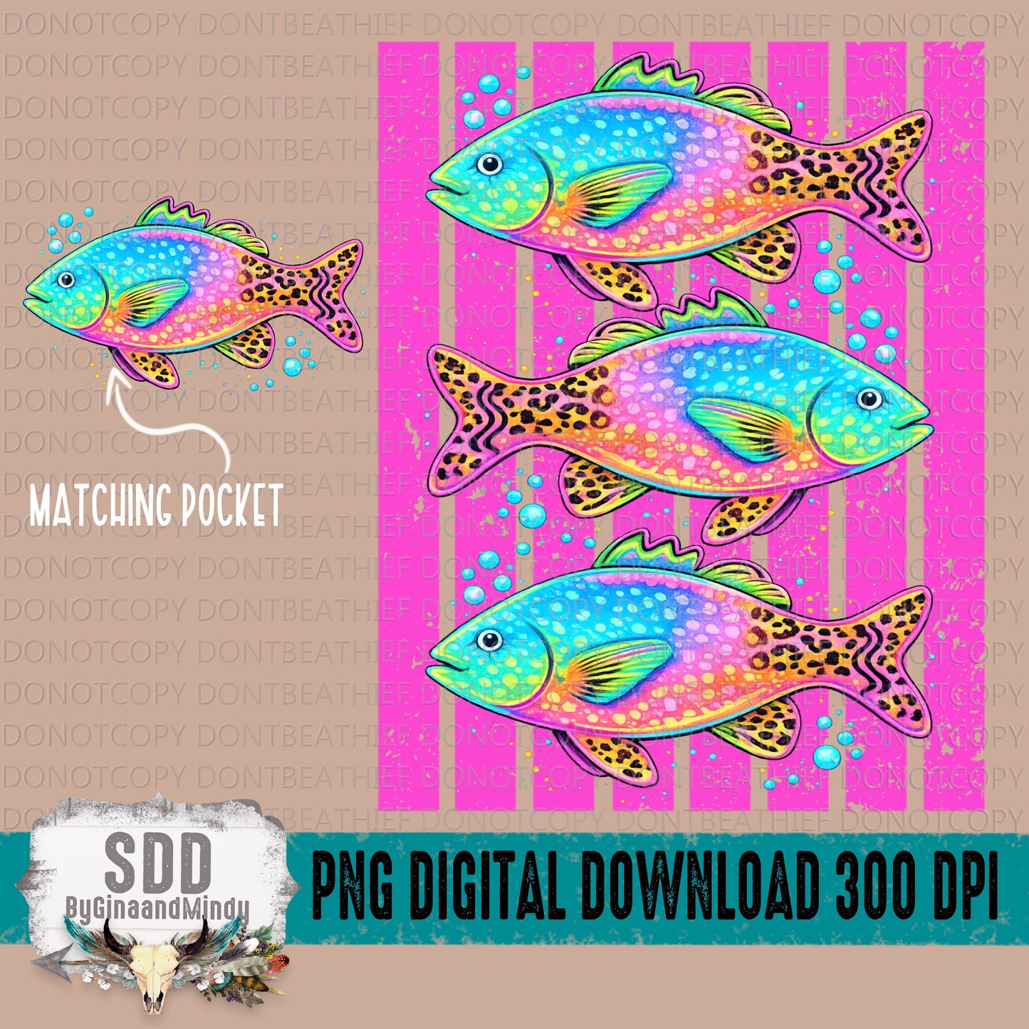 Neon Fishy Bundle (Pocket and Back Design)