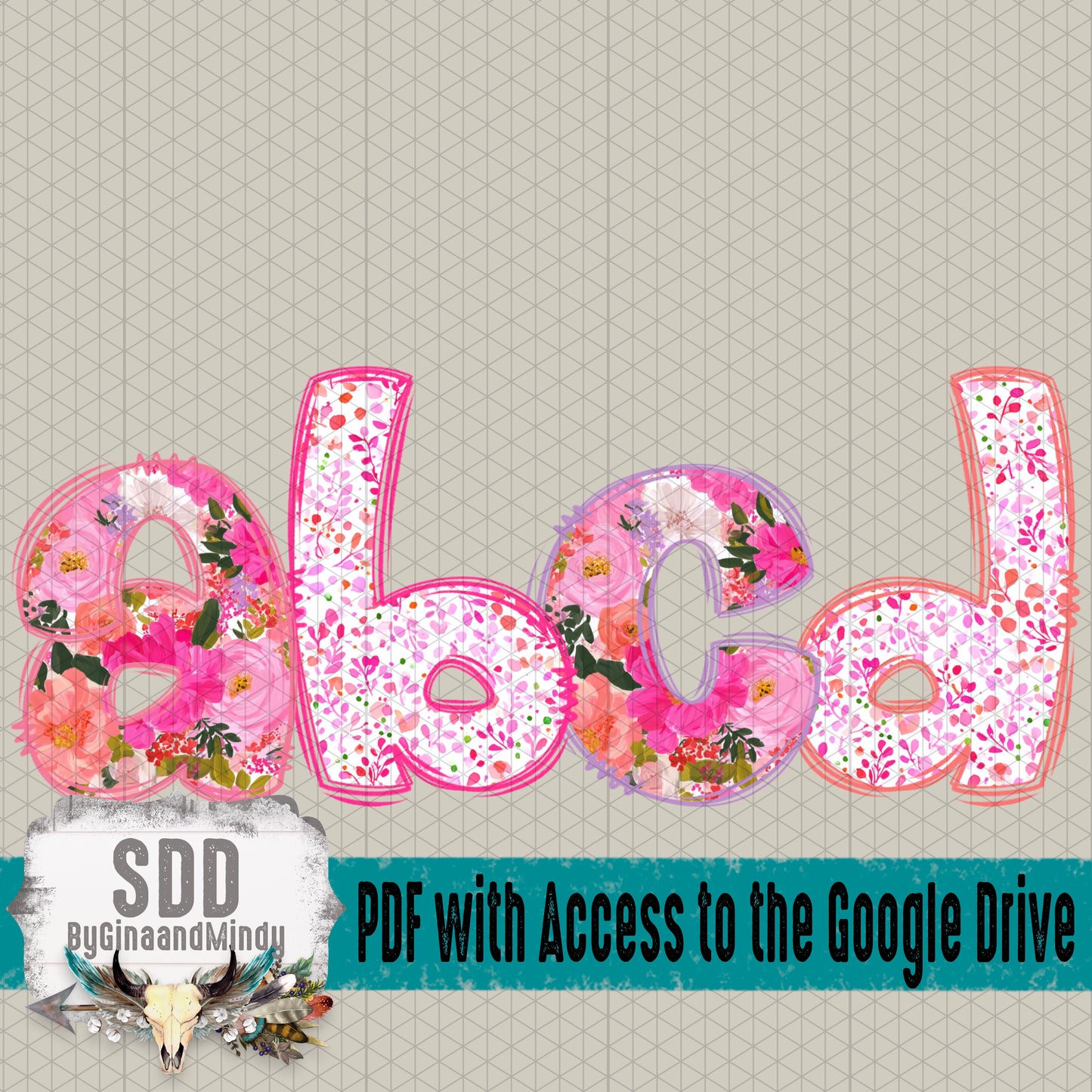 Floral Ditsy Summer Alpha (4 Sets Uppercase, Lowercase, 0-9, Special Characters)