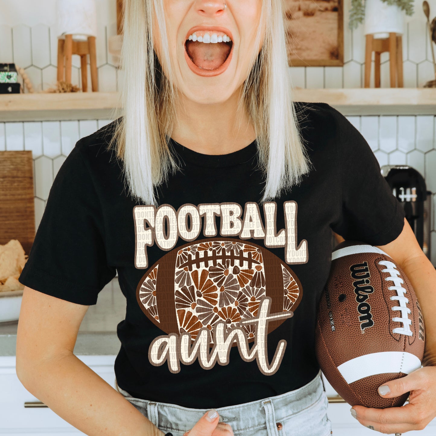 Floral Football Aunt