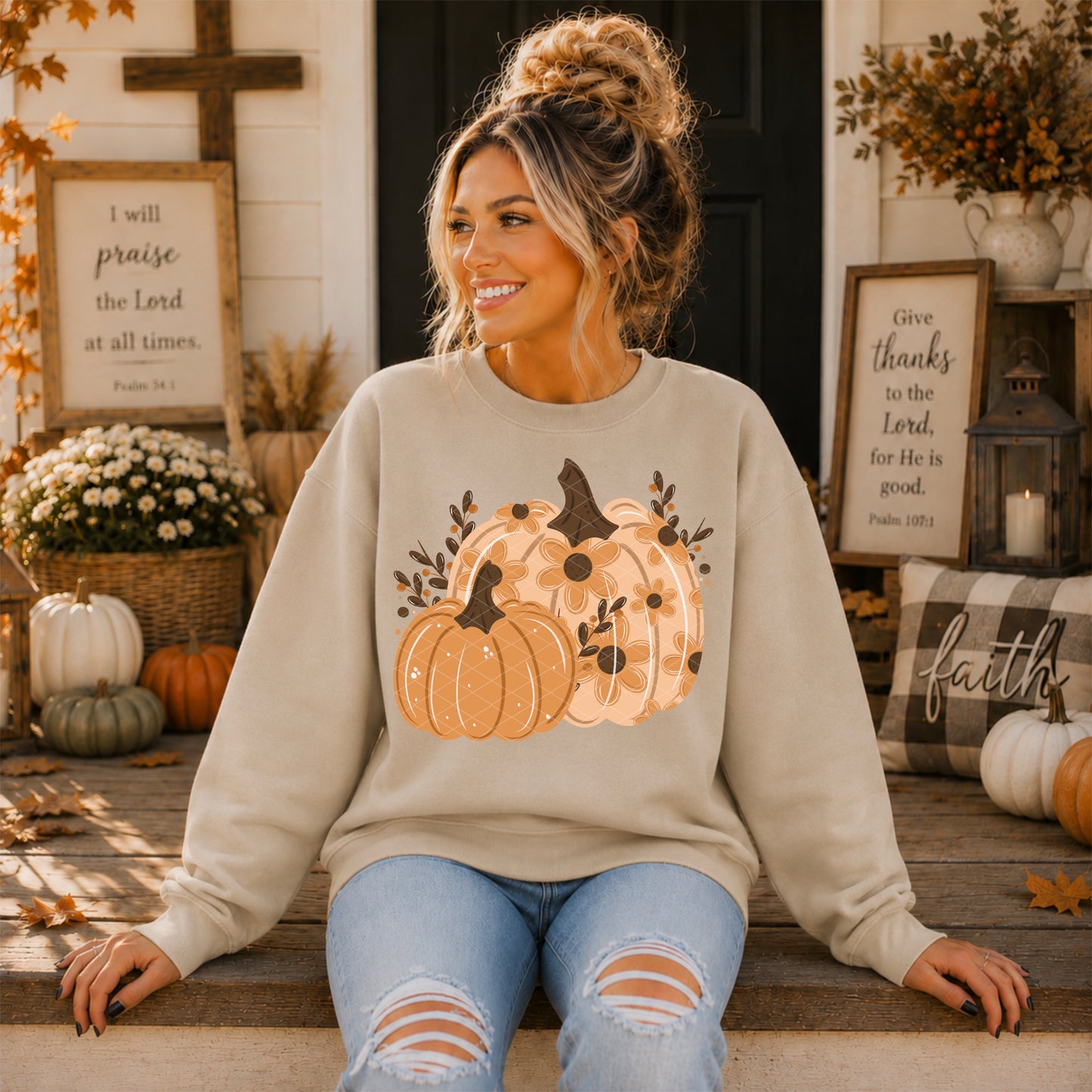 Fall Floral Pumpkin