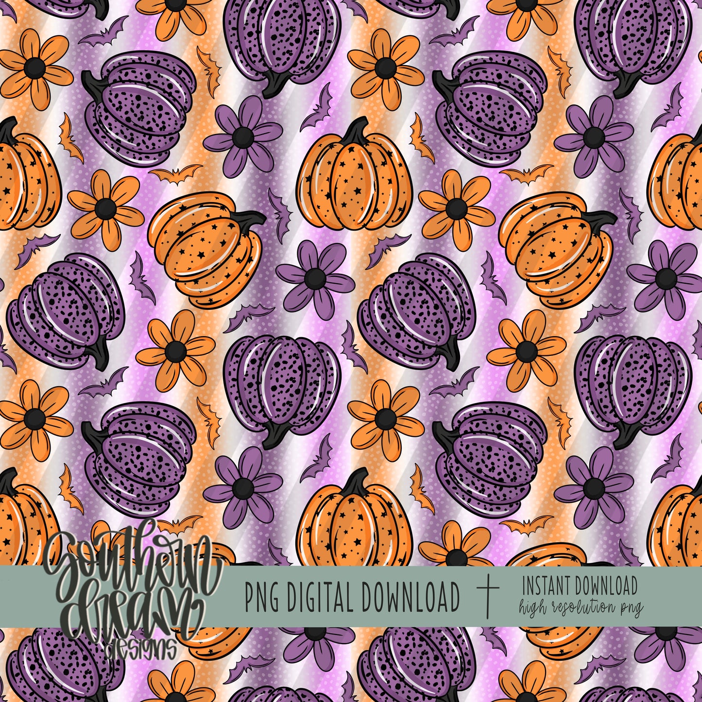 Floral Pumpkins Seamless Bundle