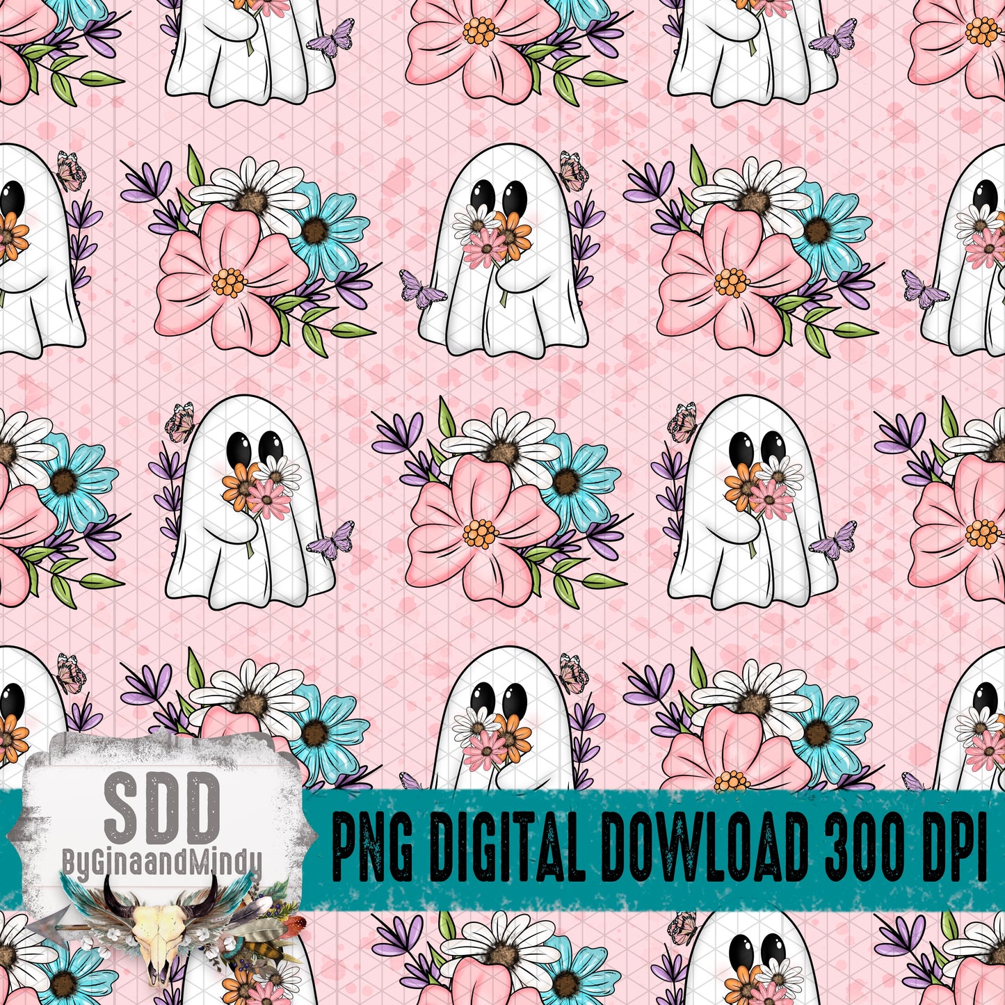 Floral Spring Ghosties Seamless Bundle