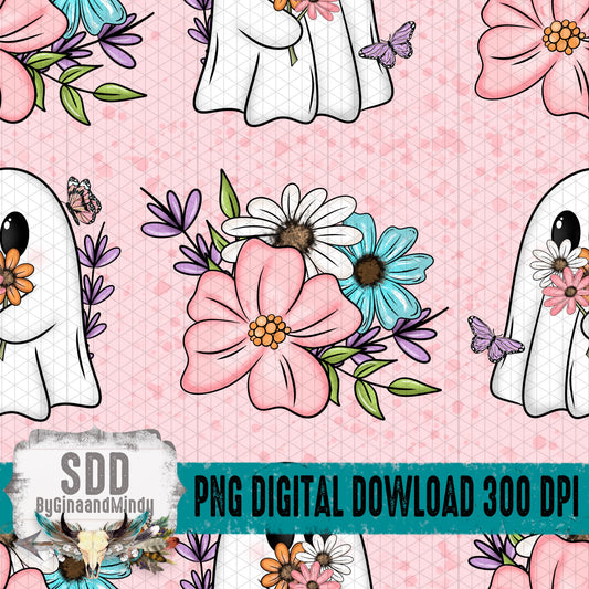 Floral Spring Ghosties Seamless Bundle
