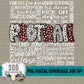 Football Doodle Word Art (Maroon & Grey) Bundle