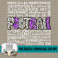 Football Doodle Word Art (Purple & Grey) Bundle