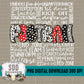 Football Doodle Word Art (Red, Blk & Grey) Bundle