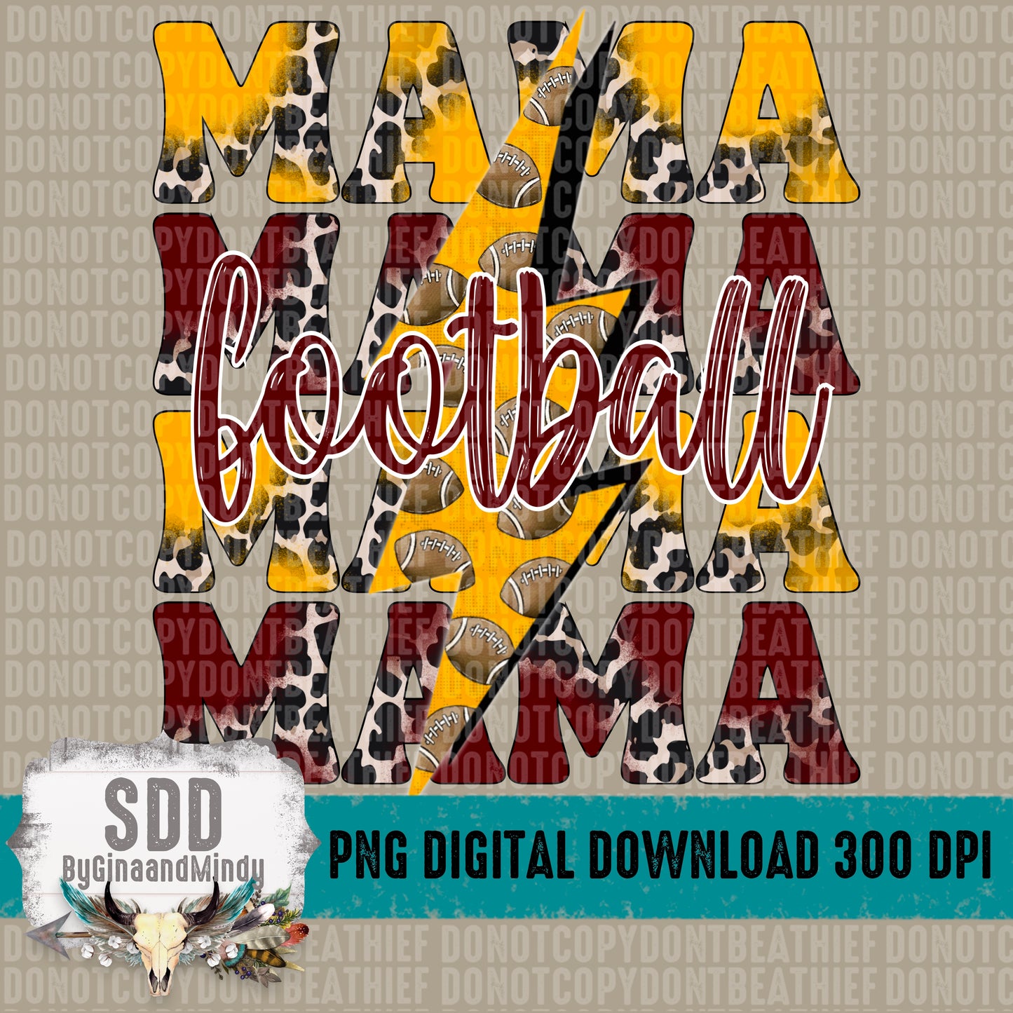 Football Mama Stacked Burg|YG