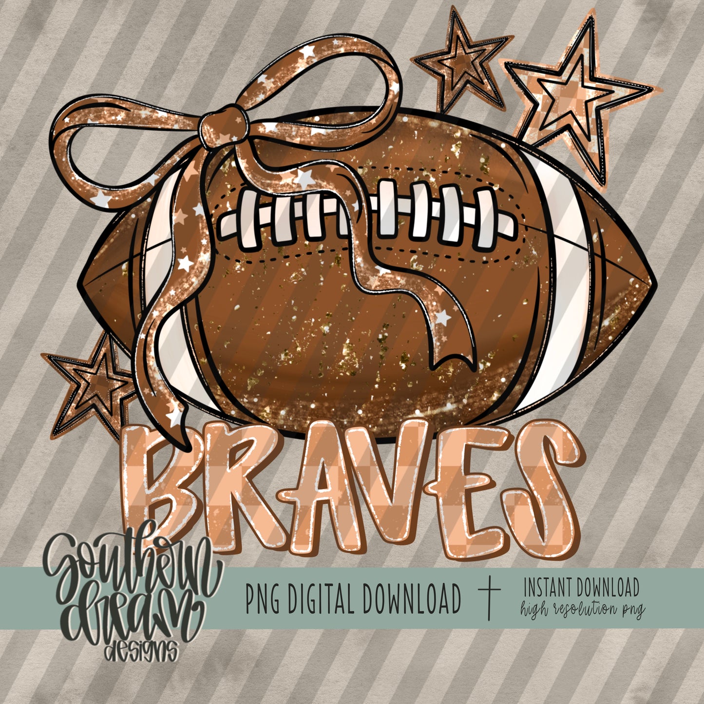 Coquette Football Mascot; BRAVES