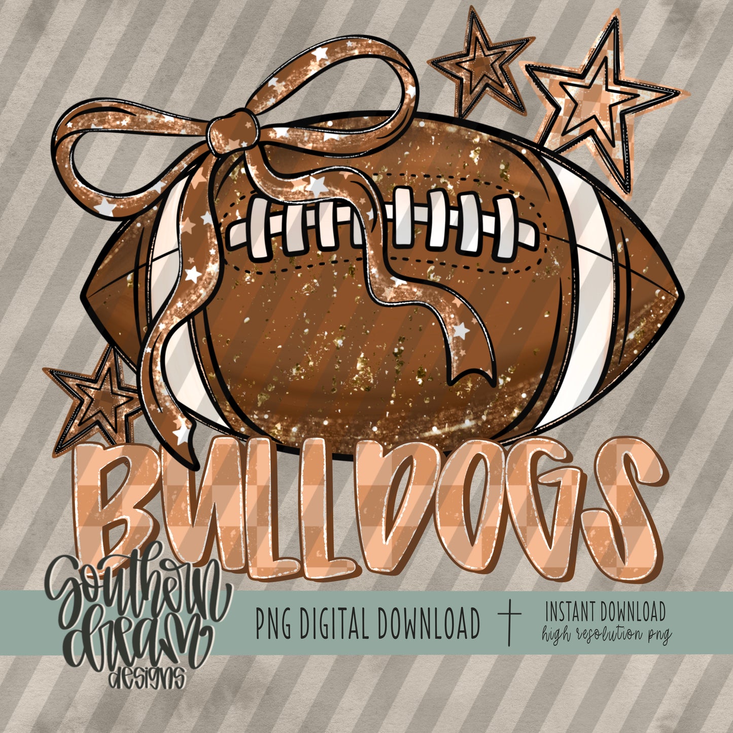 Coquette Football Mascot; BULLDOGS