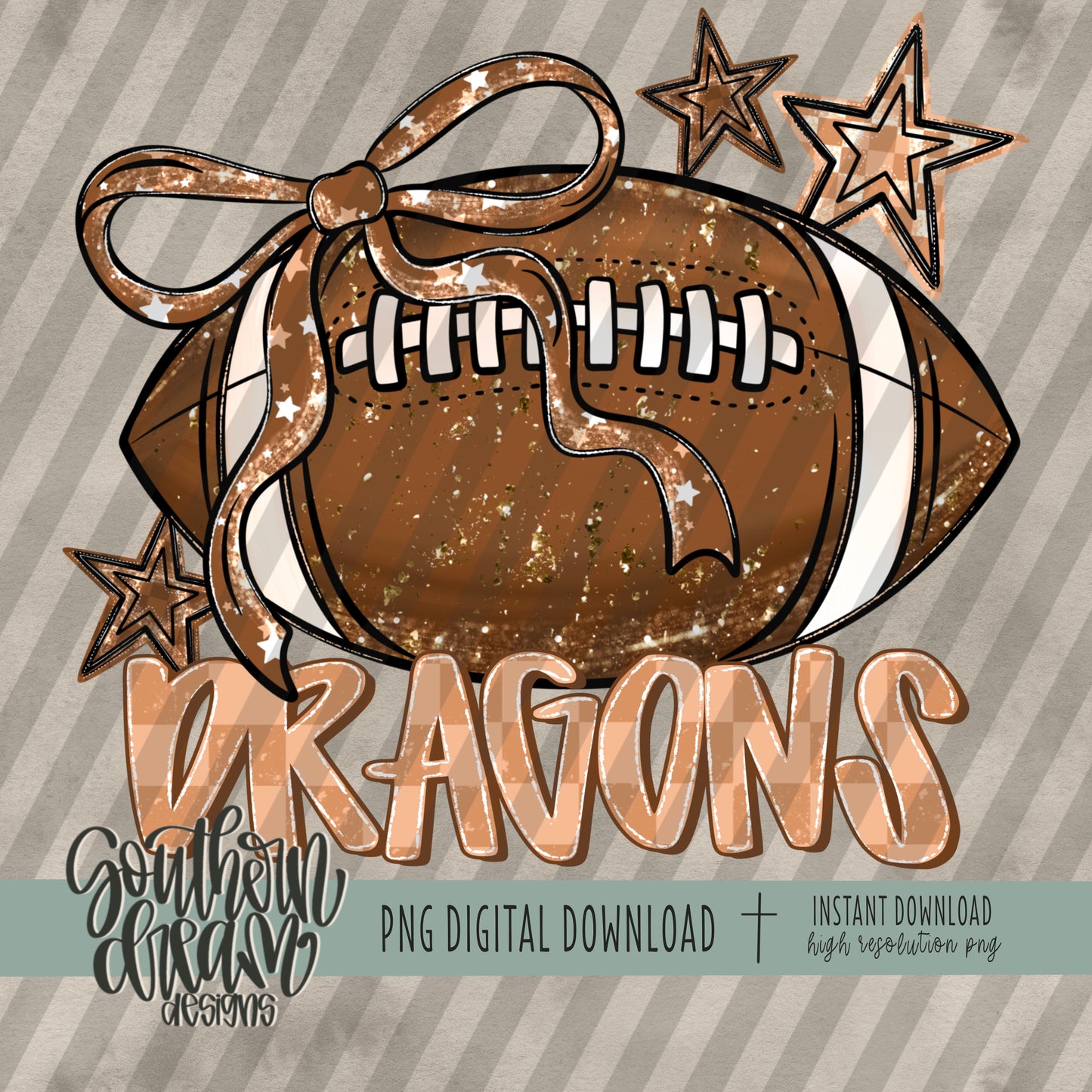 Coquette Football Mascot; DRAGONS