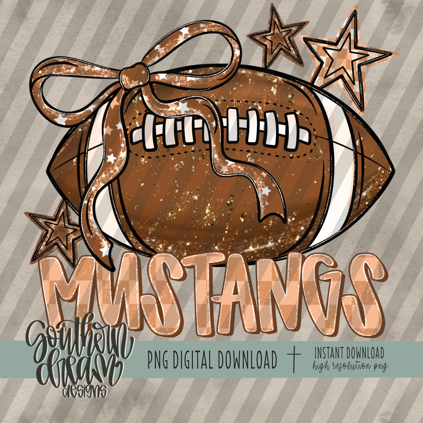 Coquette Football Mascot; MUSTANGS