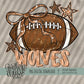 Coquette Football Mascot; WOLVES