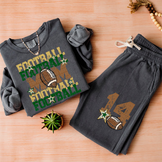 Football Mom Bundle; Forest Green & Vegas Gold