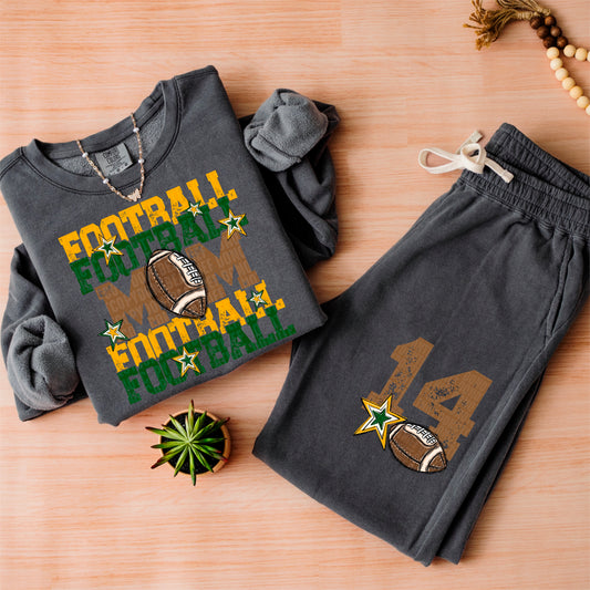 Football Mom Bundle; Forest Green & Yellow Gold