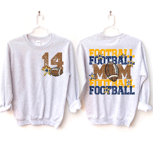 Football Mom Bundle; Navy Blue & Yellow Gold