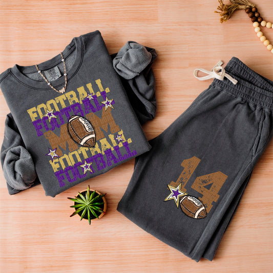 Football Mom Bundle; Purple & Vegas Gold