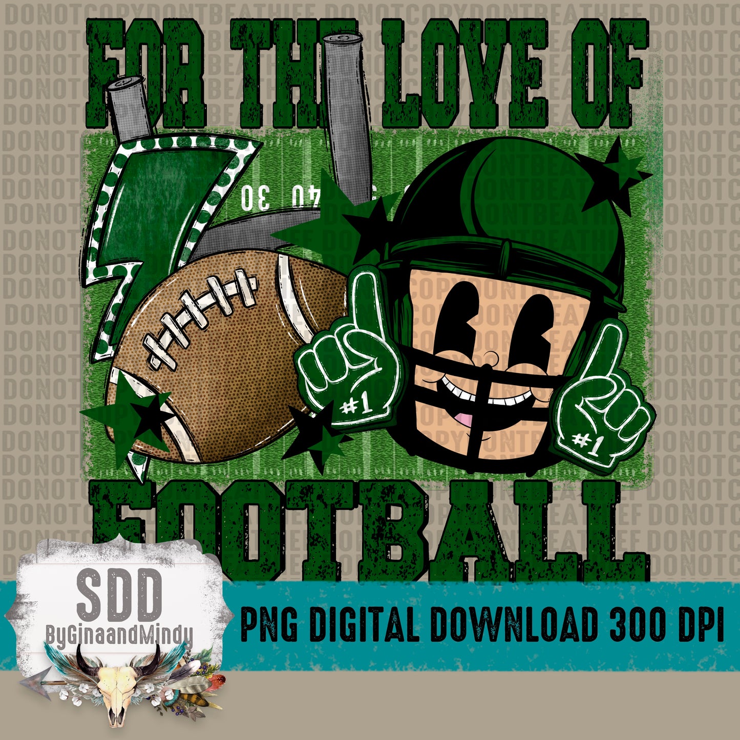 For the Love of Football Green|Black