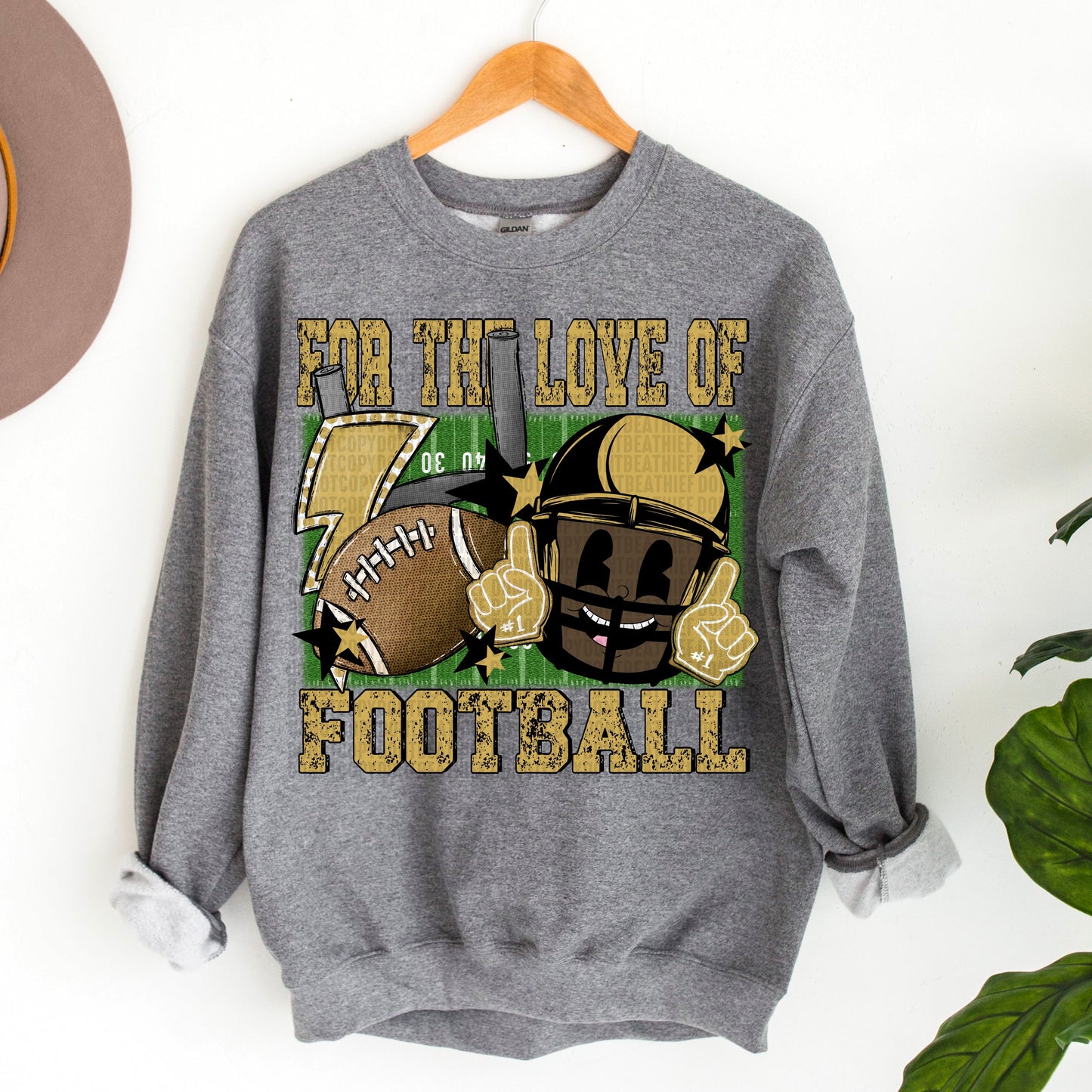 For the Love of Football Dark Gold|Black