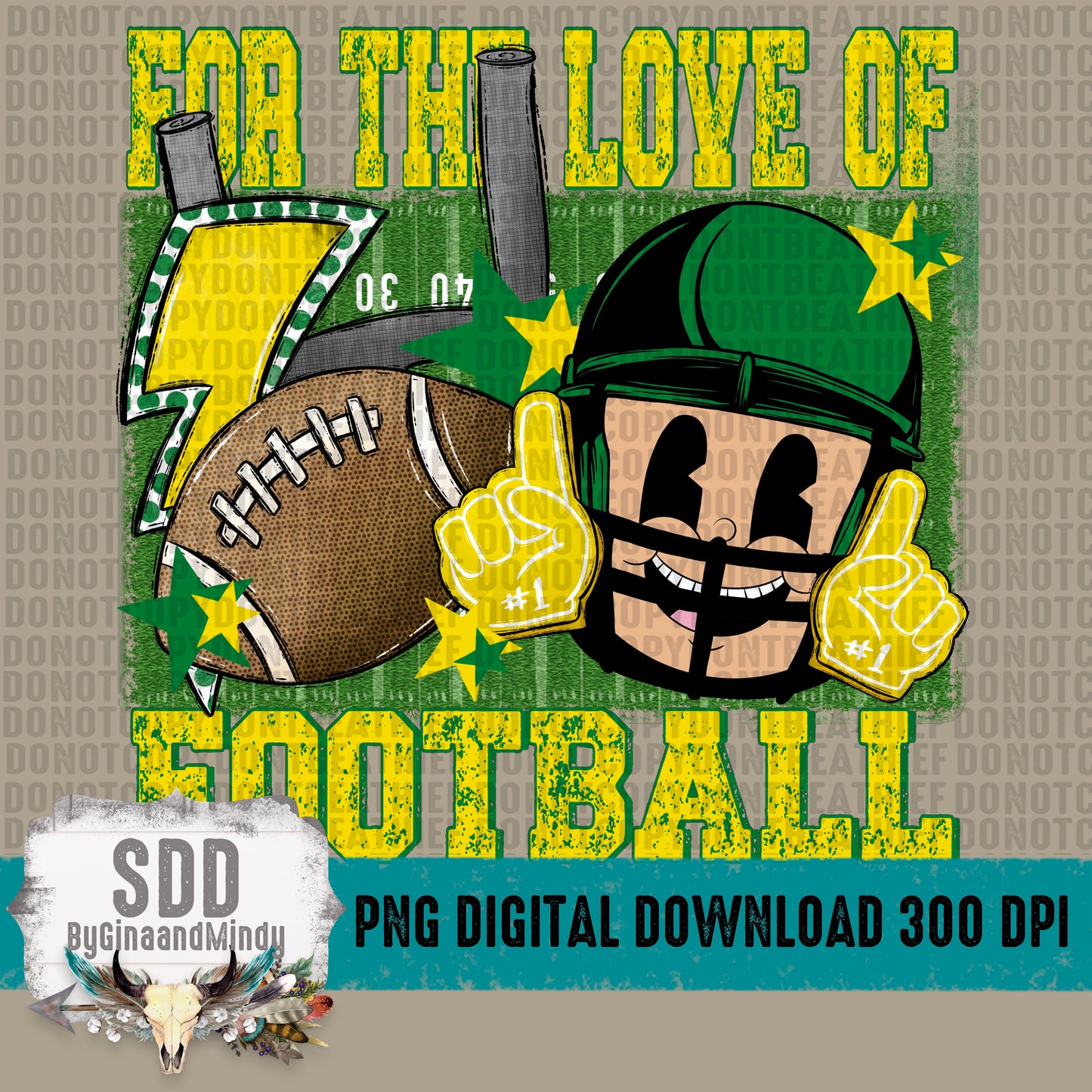 For the Love of Football Yellow Gold|Green