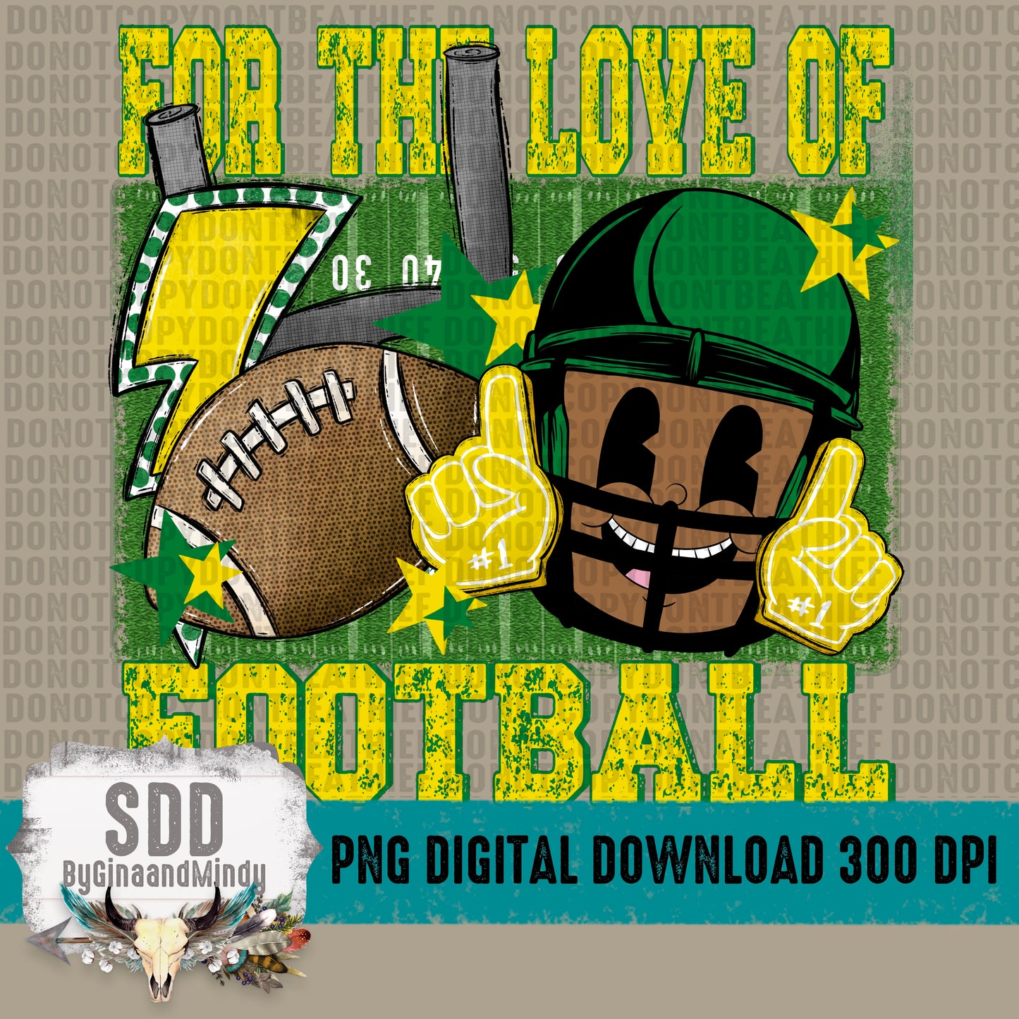 For the Love of Football Yellow Gold|Green