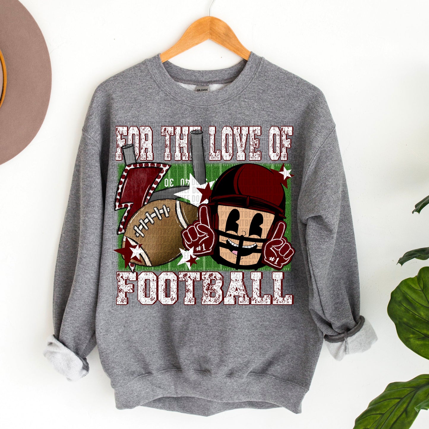 For the Love of Football Maroon|White