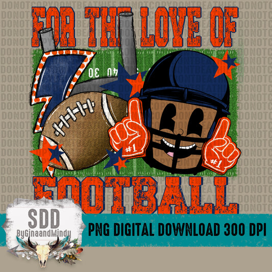 For the Love of Football Navy|Orange