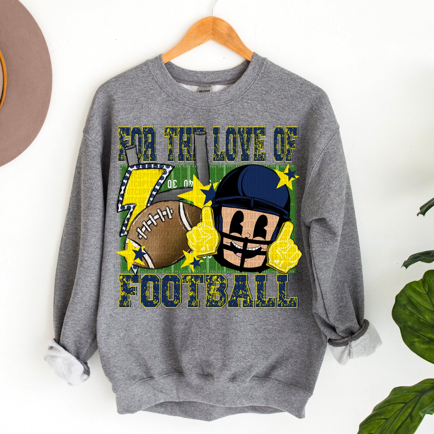 For the Love of Football Navy|Yellow Gold