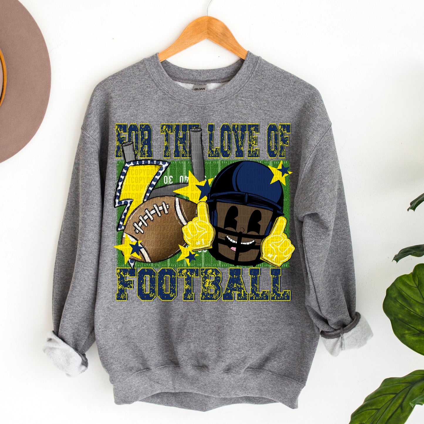 For the Love of Football Navy|Yellow Gold