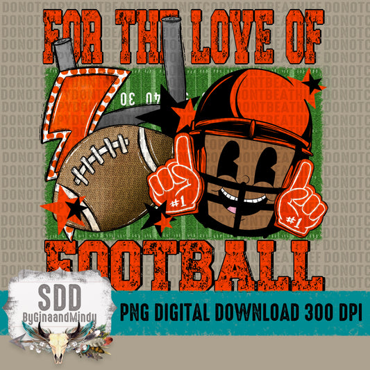 For the Love of Football Black|Orange