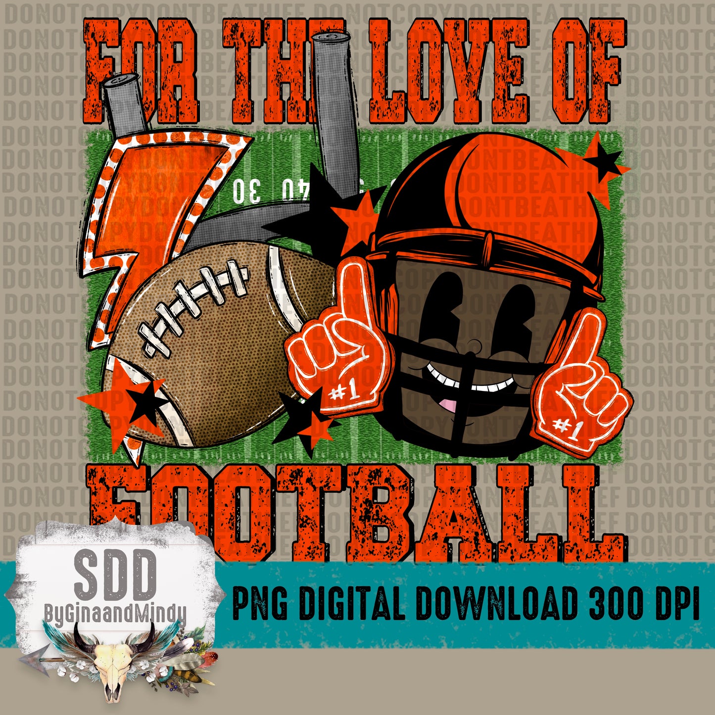 For the Love of Football Black|Orange