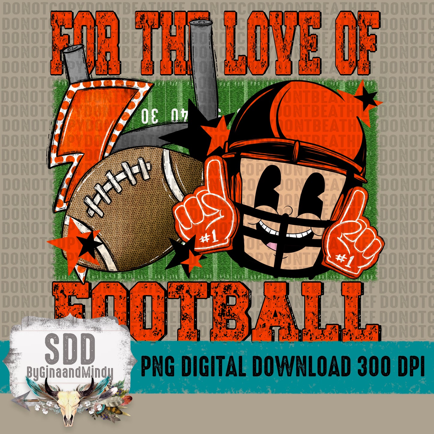 For the Love of Football Black|Orange