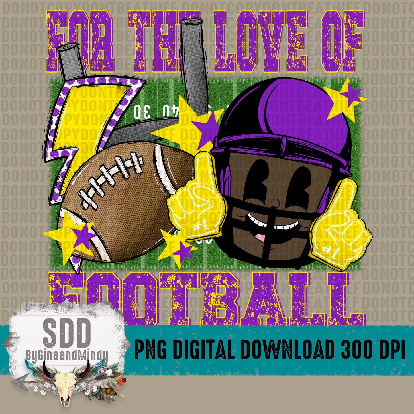 For the Love of Football Purple|Yellow Gold