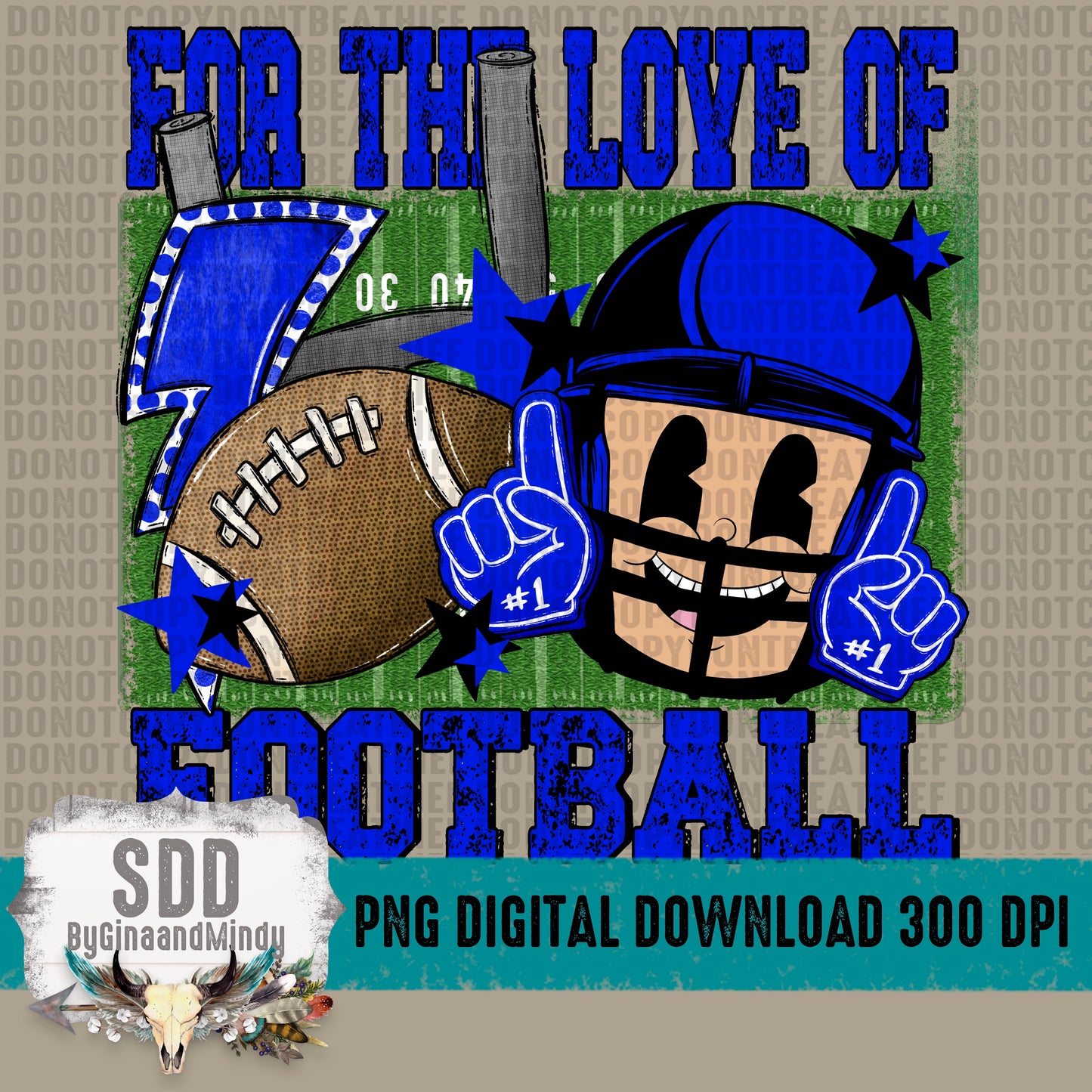 For the Love of Football Royal Blue